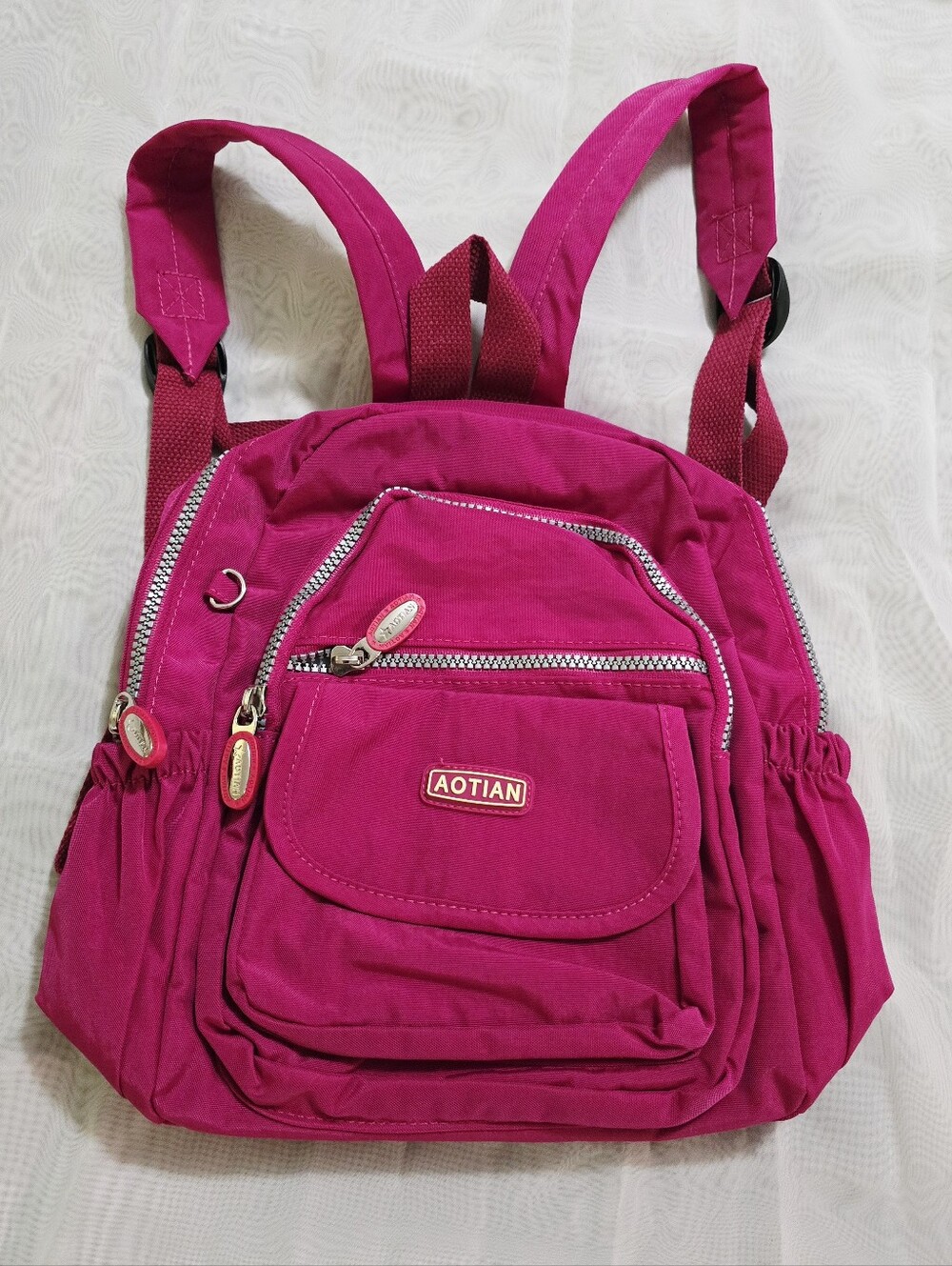 Aotian Nylon Mini Backpack Pink Magenta